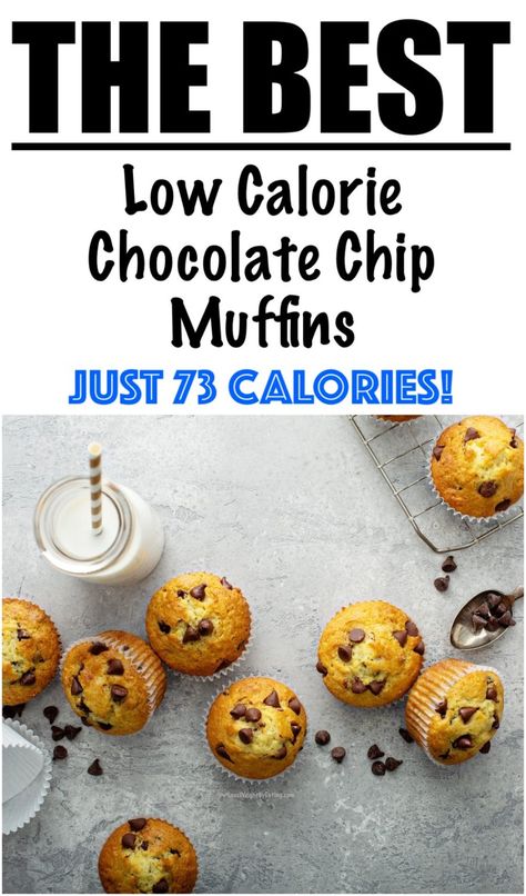 The BEST Chocolate Chip Muffin Recipe {LOW CALORIE} Recipes For Muscle Gain, Moist Chocolate Chip Muffins, Low Calorie Muffins, Low Calorie Sweets, Healthy Chocolate Chip Muffins, Best Chocolate Chip Muffins, Recipe Low Calorie, Low Calorie Baking, Chocolate Calories