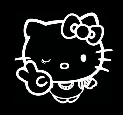 Black And White Hello Kitty, Wm Logo, White Hello Kitty, Images Hello Kitty, Walpaper Hello Kitty, Cat Allergies, Hello Kitty Themes, Hello Kitty Aesthetic, Kitty Drawing