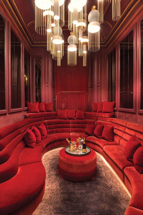 Virgin Hotels Makes Its European Debut in Edinburgh, Scotland Ig Photos, Nightclub Design, Edinburgh Castle, Bar Interior, Lounge Design, Red Rooms, Salou, Restaurant Interior Design, Hospitality Design