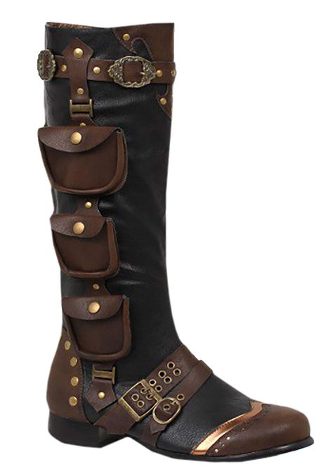 PRICES MAY VARY. MENS HALLOWEEN COSTUMES - Male Costume Boots for SteamPatentnk, Victorian, Time Traveler, Reinaissance, and Vintage Dancer costumes MENS BOOT SIZING - Small 8-9, Medium 10-11, Large 12-13, X-Large 14 BOOT MEASUREMENTS - 1" Heel, Shaft measures 16" from the arch and Circumference measures 16" around STEP BACK INTO TIME - Victorian SteamPatentnk boots are costume essentials to designing your Time Traveler to Renaissance DIY costume ELLIE SHOES COSTUME COLLECTION - This line of sho Steampunk Man, Boots Diy, Steampunk Boots, Steampunk Men, Costume Boots, Victorian Boots, Ellie Shoes, Punk Boots, Steampunk Accessories