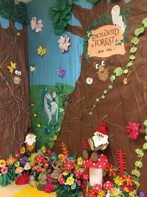 Fairy Tale Classroom Door, Classroom Themes Unique, Fairytale Classroom Door, Fairy Forest Classroom Theme, Magical Forest Classroom Theme, Fairy Garden Classroom, Enchanted Forest Classroom Theme Bulletin Boards, Enchanted Forest Preschool Theme, Enchanted Classroom Theme