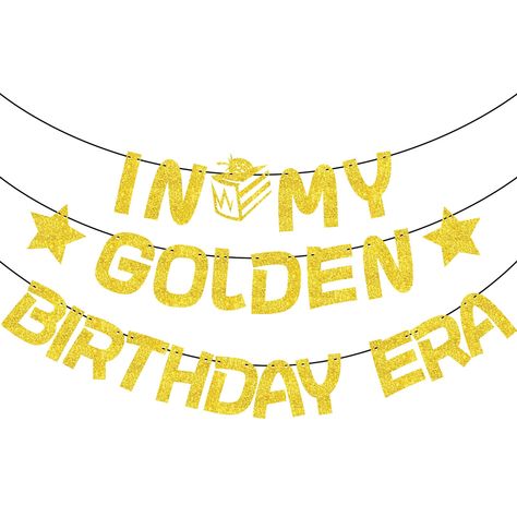 PRICES MAY VARY. In My Golden Birthday Era: Use our banners to decorate your birthday party and you will be the brightest star on the day. they will add a different feeling to your birthday party and leave a deep impression on everyone, you can easily get the attention and favor of everyone String it Yourself: Our In My Golden Birthday Era each approx 5×6.2 inches, the total length is 196 inch，It only takes a few minutes of your time to assemble it, it's very simple Excellent Material: In My Gol Golden Birthday Decorations, Golden Birthday, Different Feelings, Bright Stars, Birthday Banner, Birthday Party Decorations, Birthday Decorations, Banners, Party Decorations