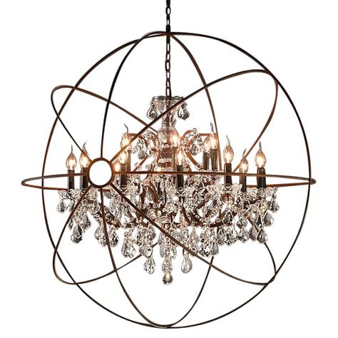 Sphere Chandelier Chandelier Dimensions, Led Bar Light, Sphere Chandelier, Chandelier Farmhouse, Orb Chandelier, Rustic Loft, Crystal Orb, Antique Picture Frames, Farmhouse Kitchen Island