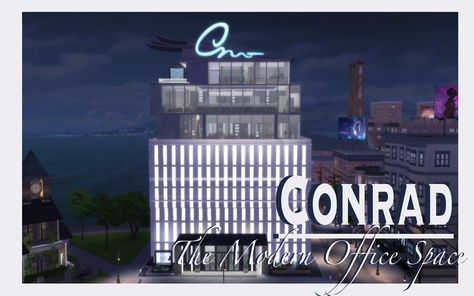 Conrad Modern Corporate Office Space | Simelliot on Patreon Sims 4 Office Build, Sims 4 Office Building Lot, Sims 4 Office Building, Modern Corporate Office, Corporate Office Space, Lotes The Sims 4, Cc Shopping, Office Space Corporate, Sims 4 Cc Finds