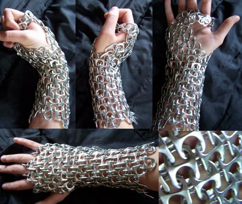 Tab-mail Gloves by jenjenplum                                                                                                                                                     More Pop Top Crafts, Lon Bia, Soda Tab Crafts, Pop Can Tabs, Can Tab Crafts, Soda Can Tabs, Pop Tab Crafts, Can Tabs, Soda Tabs