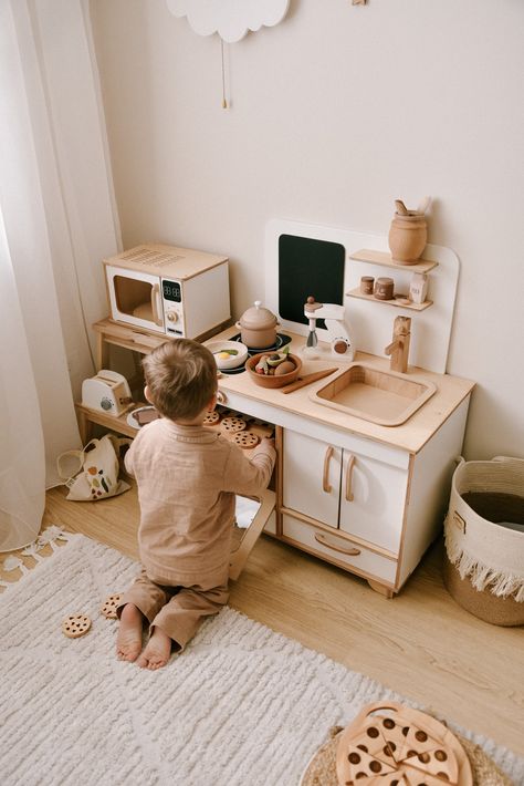 Play Kitchen Set Wooden Kitchen Pretend Play Montessori Furniture Children Birthday Gift Toy Kitchen Kids Gifts Playroom Decor Kids Wooden Furniture, Kitchen Montessori, Kids Kitchen Set, Small Kitchen Set, Sophia Rose, Stove Kitchen, Cooking Toys, Wooden Play Kitchen, Kids Play Kitchen