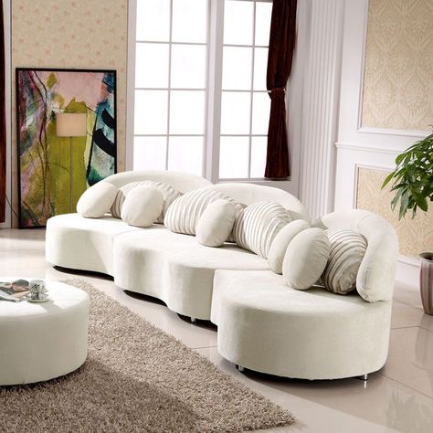 Modern Pouf, Sofa Round, Velvet Sectional Sofa, Sectional Sofa Beige, Cloud Sofa, Beige Sectional, Round Sectional, Velvet Sectional, Sofa Beige