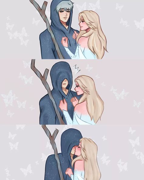 Jack X Elsa Fanart, Elsa And Jack Frost Fan Art, Jack Frost And Elsa Fan Art, Jelsa Fanart Cute, Elsa X Jack Frost, Jack X Elsa, Jack Frost Fanart, Joker And Harley Tattoo, Elsa And Jack Frost