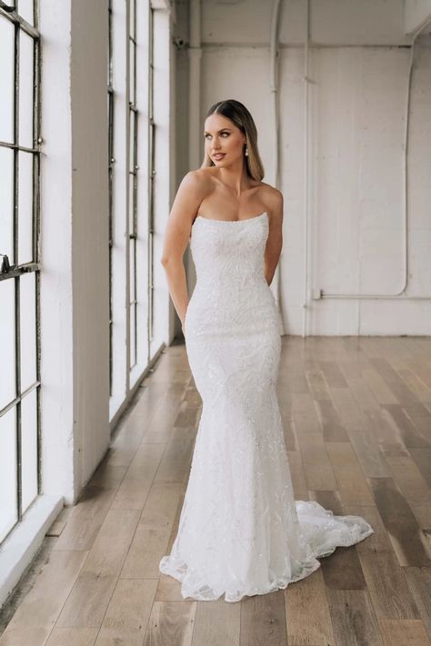 Sabrina Wedding Dress, Strapless Lace Wedding Dress, Beaded Lace Wedding Dress, Bridal Showroom, Madi Lane, Sabrina Dress, Always A Bridesmaid, Sparkle Wedding Dress, Wedding Court