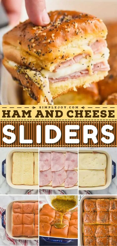 Football Food Appetizers, Ham And Cheese Sliders, Cheese Sliders, Appetizers Easy Finger Food, Finger Foods Easy, Tailgate Food, Superbowl Party Food, Slider Recipes, Dinner Recipes For Family