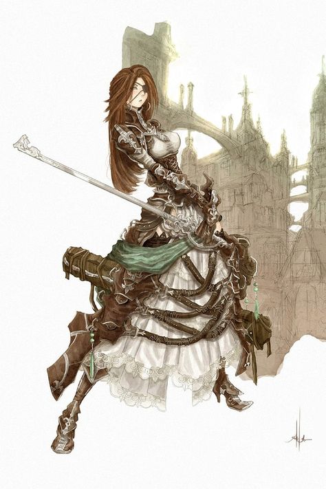 Steampunk Character - Female Swordman Steampunk Character, Steampunk Illustration, Steampunk Artwork, Arte Steampunk, Concept Art Character, Steampunk Art, Dieselpunk, Fantasy Character Design, Character Design Inspiration