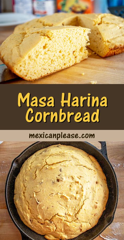 Masa Cornbread Recipe, Recipes With Masa Flour, Masa Harina Cornbread, Cornbread Mexican, Maseca Recipes, Corn Flour Bread, Corn Flour Recipes, Masa Recipes, Recipes Corn