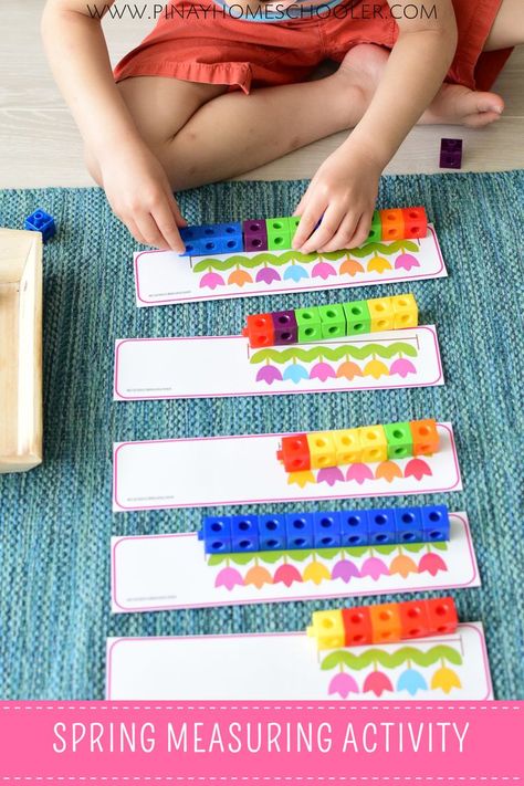 Spring Maths Eyfs, Spring Math Preschool, Spring Math Kindergarten, Spring Math Activities, Math Preschool, Preschool Spring, Measurement Activities, Aktiviti Kanak-kanak, Spring Math