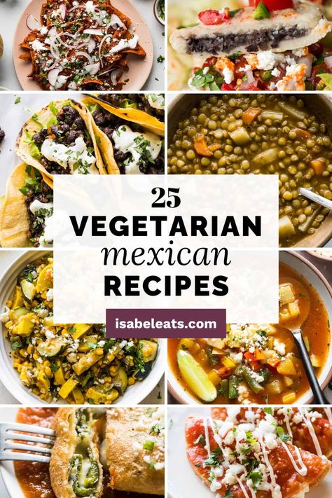 We've rounded up our 25 best vegetarian Mexican recipes! From traditional Mexican dishes like enfrijoladas, featuring tortillas dipped in a silky black bean puree, to a flavorful veggie-packed soup that comes together in 30 minutes, there's something here for everyone. Vegetarian Mexican Bowl, Vegetarian Mexican Dinner, Healthy Vegetarian Mexican Recipes, Easy Vegetarian Mexican Recipes, Veggie Mexican Recipes, Meatless Mexican Recipes, Mexican Vegetable Dishes, Mexican Food Recipes Vegetarian, Campervan Meals