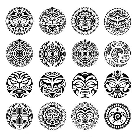 Tato Lingkaran, Maori Tattoo Patterns, Maori Face Tattoo, Tattoo Ornament, Sun Symbols, Tato Maori, Ethnic Tattoo, Maori Symbols, Tato Suku