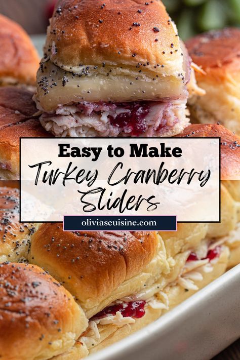 Hawaiian Roll Turkey Sliders, Cranberry Turkey Sandwich, Turkey Cranberry Sliders, Cranberry Sliders, Sweet Hawaiian Rolls, Cranberry Recipe, Sliders Easy, Sliders Recipes, Easy Turkey Recipes