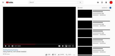 Fake Youtube Video Template, Youtube Layout Template, Old Youtube Layout, Youtube Home Page, Youtube Overlay Template, Youtube Template Edit, Video Player Template, Youtube Illustration, Youtube Layout