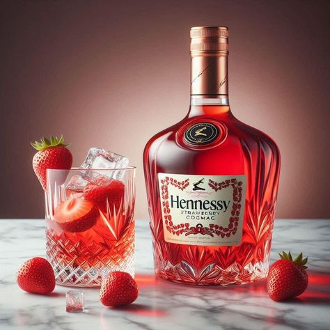 .That Strawberry Hennessy hit Different!!! #iykyk #hennessey #cognac Hennessey Drink, Strawberry Hennessy, Future Rapper, Hit Different, Illusion Art, Cafe Food, Aesthetic Food, Cognac, Liquor