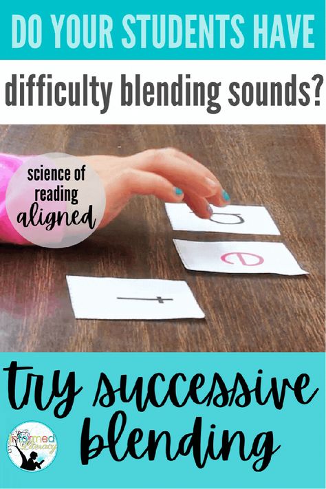 Do your kindergarten or first grade students struggle with the phonemic awareness skill of blending? Successive Blending, also known as Continuous Blending, is a perfect activity to support kindergarten, first grade and/or struggling learners. Click to read this post which includes YouTube videos that explicitly demonstrate the process. We hope you try successive blending to promote successful emergent readers! Blending Sounds Activities, Successive Blending, Blending Words, Letters And Sounds, Phonemic Awareness Activities, Blending Sounds, Reading Specialist, Struggling Students, Phonics Kindergarten