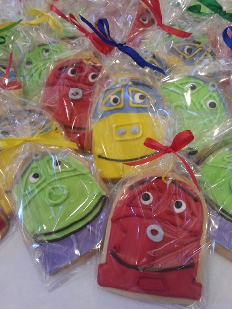 Chuggington Cookies for a special boy! Fresh from Shirley Annes Bake Shoppe! Chuggington Birthday Party, Train Birthday Theme, Thomas The Train Birthday Party, Second Birthday Ideas, Trains Birthday Party, Train Party, Baby Boy 1st Birthday, Train Birthday, Birthday Party Planning