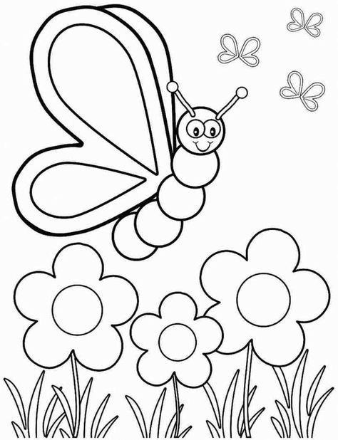 Butterfly Kindergarten Coloring Pages - Kindergarten Coloring Pages Free Spring Coloring Sheets, Coloring Worksheets For Kindergarten, Fargelegging For Barn, Insect Coloring Pages, Bug Coloring Pages, Kindergarten Colors, Aktiviti Kanak-kanak, Kindergarten Coloring Pages, Preschool Coloring Pages