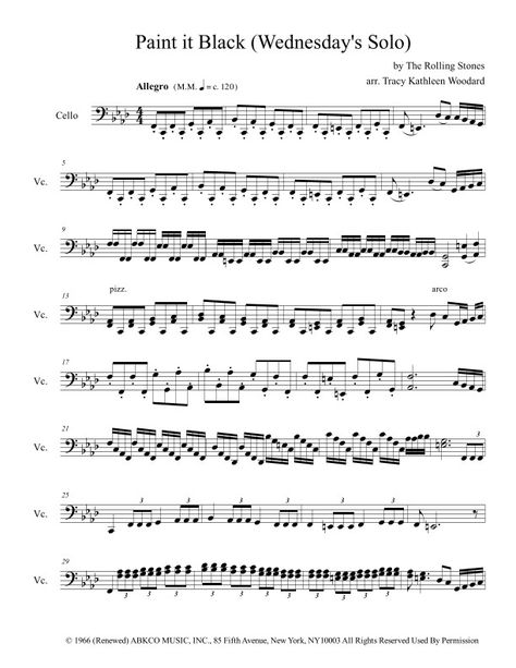 Paint It Black Cello Sheet Music, Cello Music Sheet For Beginners, Free Cello Sheet Music, Cello Sheet Music Pop, Bass Clef Music, Paint It Black Violin Sheet Music, Cello Sheet Music For Beginners, Cello Music Sheet, Notes For Violin