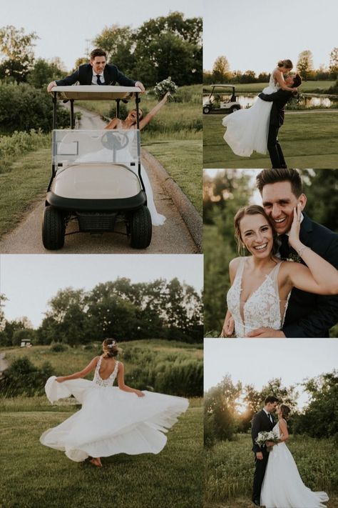 West Michigan Wedding Photographer Small Golf Course Wedding, Golf Wedding Ideas Receptions, Golf Course Wedding Dress, Golf Course Wedding Photography, Golf Wedding Pictures, Fall Wedding Golf Course, Golf Club Wedding Photography, Wedding At Golf Course, Golf Course Elopement