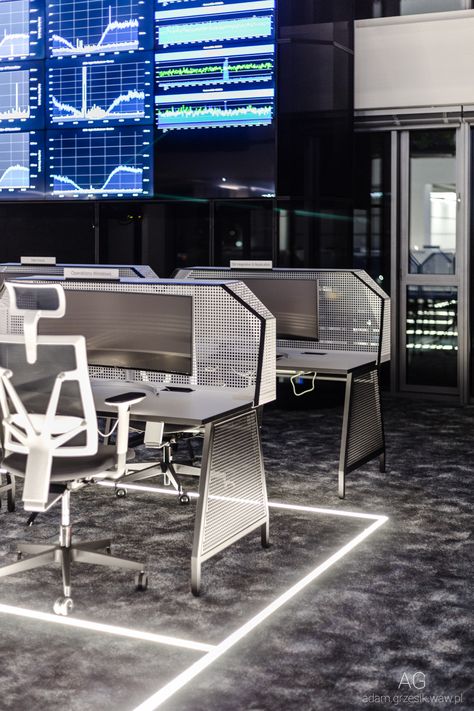 Futuristic Workstation, Sci Fi Office, Futuristic Office, Open Office Design, Sci Fi Building, Innovative Office, Office Table Design, Innovation Lab, Office Inspo