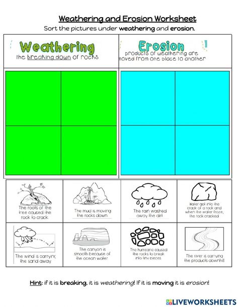 Erosion Weathering Deposition Activities, Weathering And Erosion 2nd Grade, Erosion And Weathering Activities, Weathering And Erosion Anchor Chart, Weathering And Erosion Experiment, Erosion Activities For Kids, Weathering And Erosion Activities, Erosion Worksheet, Erosion Activities