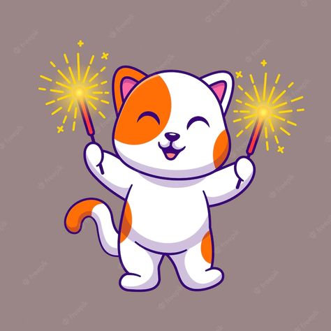 Premium Vector | Cute cat playing fireworks cartoon vector icon illustration. animal holiday icon concept isolated Fireworks Cartoon, Firework Illustration, Fireworks Illustration, Cartoon Fireworks, Holiday Icon, Vector Icons Illustration, Cat Playing, Simple Trendy Outfits, Icon Illustration