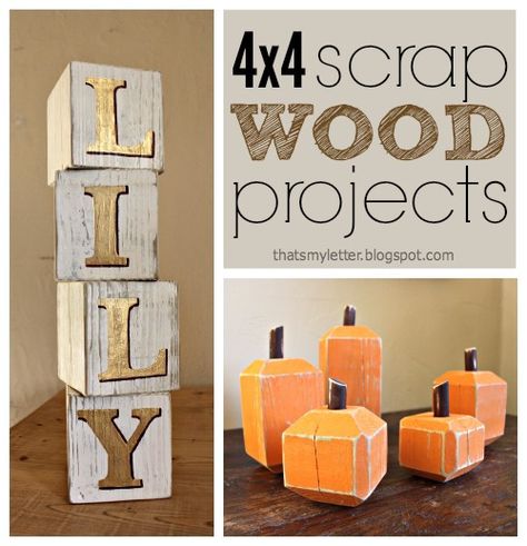 Scrap wood projects: 4x4s It’s scrap wood week here on the blog.  Previously I shared a round up of kids gift ideas all made from scrap wood and today I have two easy decor projects made using 4×4 wood scraps. Simple, chunky alphabet blocks make a great gift.  These were painted with gold letters instead... Read more 4x4 Crafts, Scrap Wood Crafts, Wood Projects For Kids, Wood Block Crafts, Wood Crafting Tools, Alphabet Blocks, Wood Scraps, Easy Wood Projects, Scrap Wood Projects