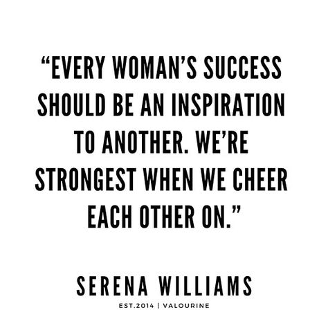 “Every woman’s success should be an inspiration to another. We’re strongest when we cheer each other on.” | Serena Williams Quotes / #quote #quotes #motivation #motivational #inspiring #inspiration #inspirational #motivating #success / |success quotes / |money quotes / |abraham hicks quotes / |i… • Millions of unique designs by independent artists. Find your thing. Quotes About Cheering Others On, Inspire Others Quotes Motivation, Professional Women Quotes Inspiration, Cheering For Others Quotes, Cheer Each Other On Quotes, Women Cheering Women Quotes, Cheer For Others Quotes, Quotes By Powerful Women, Women Achievers Quotes