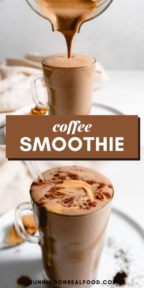 Peanut Butter Coffee, Coffee Protein Smoothie, Coffee Smoothie Recipes, Coffee Protein Shake, Protein Shake Smoothie, Smoothie Recipes Healthy Breakfast, Butter Coffee, Smoothie Drink Recipes, Smoothie Detox