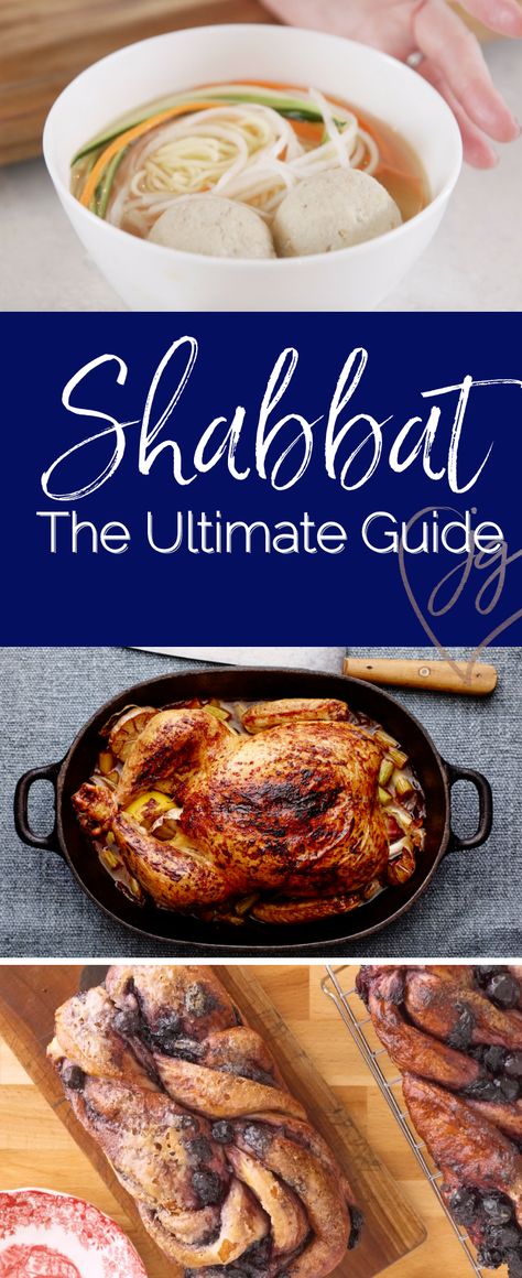 Get the best, most traditional recipes to enjoy Shabbat (the Jewish day of rest). Whether it be your first or thousandth time celebrating Shabbat this guide will walk you through how we do what we do every Friday night. #shabbat #shabbos How To Celebrate Shabbat, Ashkenazi Jewish Recipes, Shabbat Dinner Aesthetic, Shabbat Meal Ideas, Shabbos Menu Ideas, Easy Shabbat Dinner Recipes, Jewish Recipes Traditional, Biblical Meals, Kosher Recipes Shabbat