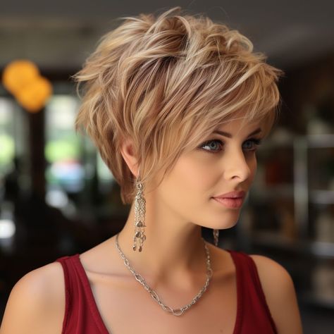 Short Straight Layered Haircuts, Short Hair Over 40, Bixie Colour Haircut 2024, Hair Color Ideas Short Hair, Pixie Cut For Thick Hair, Haircut Trending, Short Hair Color Ideas, Ideas Short Hair, Wedge Haircut