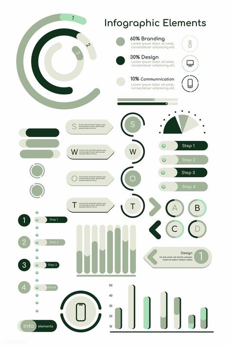 Mobile Infographic Design, Graphic Information Design, Diagramme Design, Inphographic Design Ideas, Infographic Design Simple, Information Design Infographic, Swot Analysis Design, Green Infographic Design, Data Graphic Design