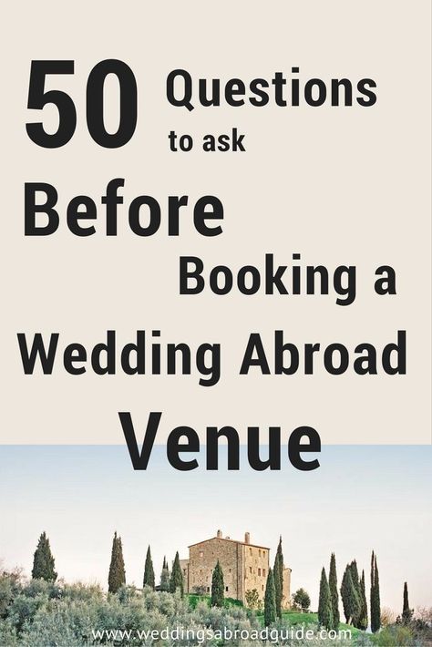 Questions to ask your wedding venue plus printable checklist - specifically for a destination wedding abroad http://www.weddingsabroadguide.com/wedding-abroad-venue.html Checklist Printable, Wedding Abroad, Venue Wedding, Printable Checklist, Wedding Planning Checklist, Wedding Preparation, Wedding Checklist, Ideal Wedding, Wedding Event Planning