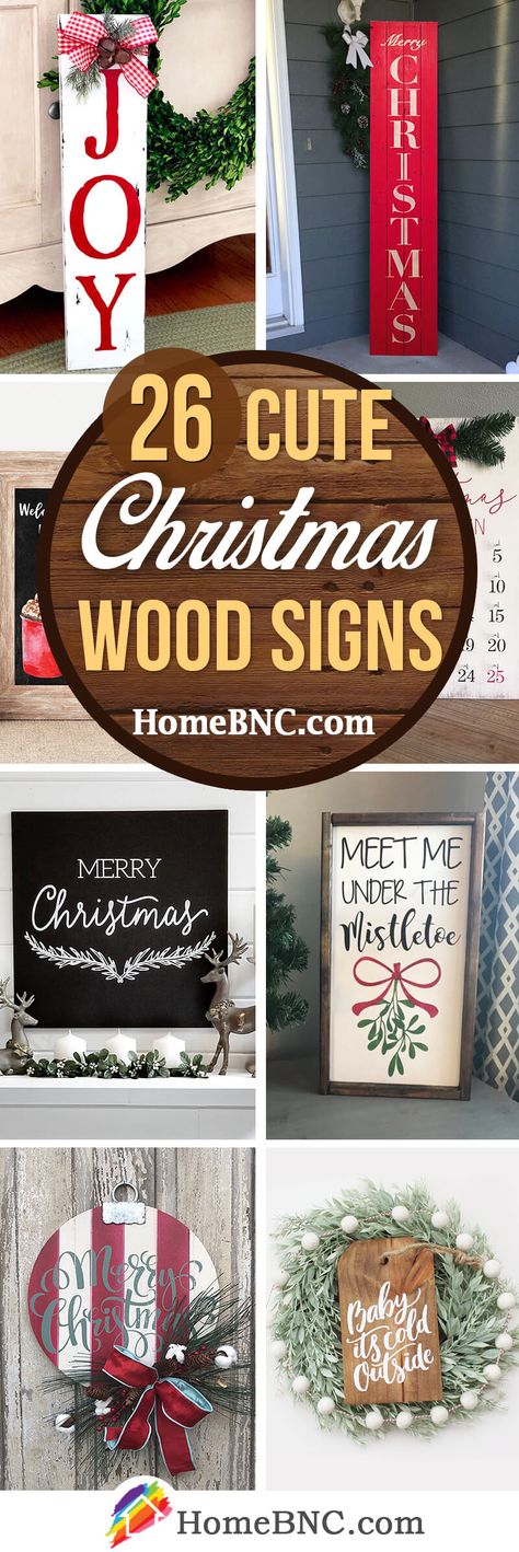 26 Lovely Christmas Wood Signs to Create a Unique Holiday Look - Christmas Wood Sign Ideas Christmas Signs Wood Diy, Wood Sign Ideas, Christmas Wood Signs, Christmas Signs Diy, Christmas Diy Wood, Christmas Wooden Signs, Board Signs, Wooden Signs Diy, Christmas Look