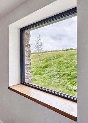 Wood In Window Sill, Window Board Ideas, Window Jamb Ideas, Dry Wall Return Window, Wooden Window Sills, Windows Sill Ideas, Window Sills And Trim, Recessed Window Ideas, Drywall Wrapped Windows With Sill