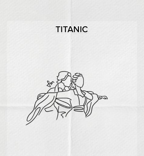 Theatre Embroidery, Titanic Tattoo Ideas, Titanic Cartoon, Film Embroidery, Titanic Tattoo, Titanic Drawing, Titanic Art, School Shirt Designs, Fox Artwork