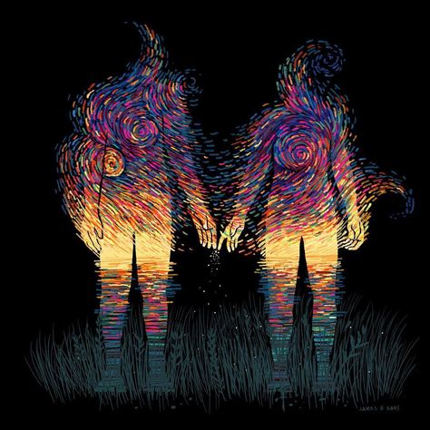 James R. Eads (@james.r.eads.art) on Instagram: “a thousand more years of sunsets.” James R Eads, Screen Printing Studio, Leon Bridges, Dream Symbols, Colossal Art, Modern Crafts, Exotic Birds, Colorful Landscape, Pastel Painting