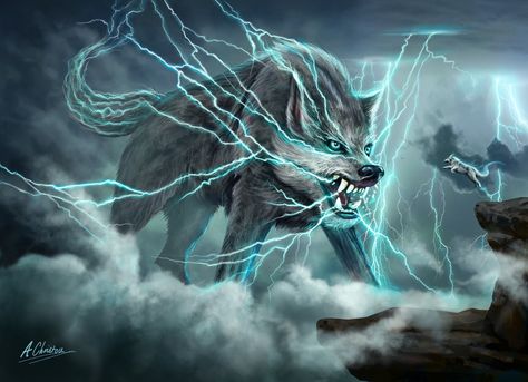 Raiju, Anthony Christou on ArtStation at https://www.artstation.com/artwork/LLGB5 Rare Albino Animals, Magical Wolf, Fantasy Play, Werewolf Art, Wolf Drawing, 다크 판타지, Seven Deadly Sins Anime, Fantasy Paintings, Anime Wolf