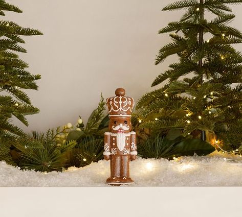 The Gingerbread Shop | Pottery Barn Gingerbread Nutcracker, Gingerbread Train, Gingerbread Christmas Decor, Construction Crafts, Handcrafted Ceramics, Christmas Photo, Paint Finishes, Nutcracker, Winter Decor