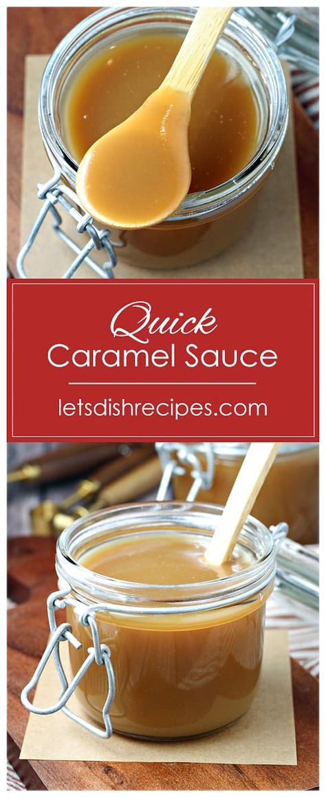 Quick Caramel Sauce Recipe -- Make decadent homemade caramel sauce on the stovetop in about 10 minutes with this easy recipe using ingredients you probably have on hand. Perfect for topping ice cream, cake, apple pie and so much more. #caramel Caramel Sauce Evaporated Milk, Quick And Easy Caramel Sauce, Cake And Sauce Recipe, Slow Cooker Caramel Sauce, How To Make Caramel With Condensed Milk, Caramel Sauce For Cake, Condensed Milk Caramel Stove Top, How To Make Caramel Sauce, Easy Carmel Sauce