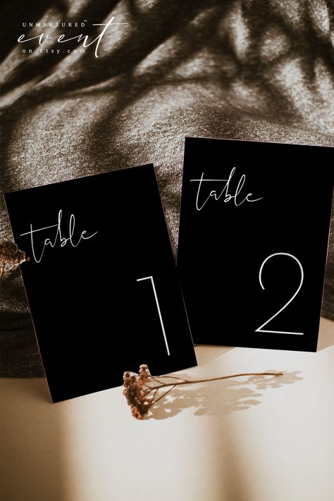 "This DIY printable wedding table number template features a clean fonts and a modern minimalist design with a black and white color pairing. Use this template to create as many tables as you need for your wedding or event. You will receive an email from TEMPLETT.COM just moments after purchase to begin personalizing your template. Easily edit, download, and print at home or with a printing center. ✅INSTANT ACCESS ✅NO EXPIRATION DATE ✅EDIT MOST WORDING/FONTS/COLORS ✅PRINT AT HOME OR PROFESSIONAL Black And White Wedding Table Numbers, Black Table Numbers Wedding, Winter Wedding Diy, Black Table Numbers, Black And White Wedding Table, Modern Table Number, White Wedding Table, Table Number Template, Black And White Wedding Theme