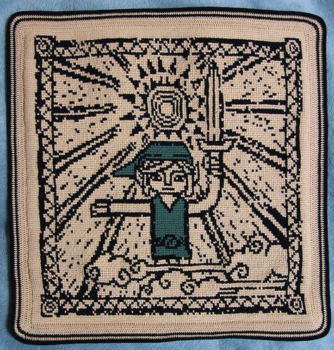 Legend of Zelda Afghan | Crocheted Afghan “The Legend of Zelda: The Wind Waker ” | Flickr ... Zelda Crochet Blanket, Legend Of Zelda Crochet, Zelda Crochet, Zelda Pattern, The Wind Waker, Pixel Crochet, Wind Waker, Pixel Pattern, Geek Art