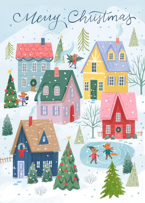 Kathryn Selbert | Advocate Art Winter Prompts, Kathryn Selbert, Top Illustration, Christmas Cozy, Animated Christmas, Garden House, Noel Christmas, Christmas Mood, E Card