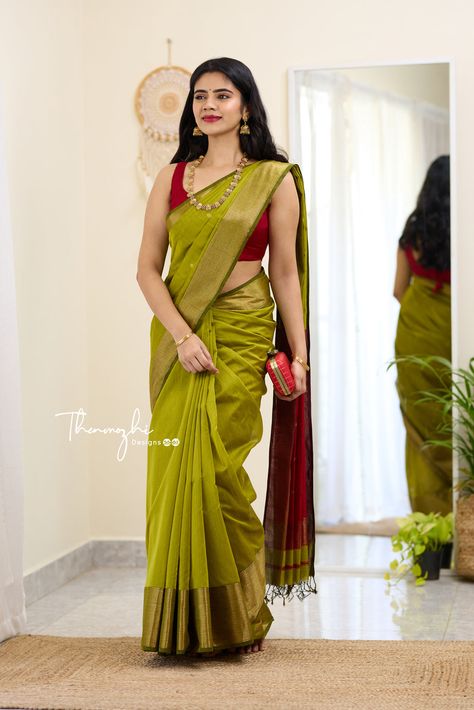 Simple Saree Designs, Saree Wearing Styles, New Saree Designs, Traditional Blouse Designs, Fashionable Saree Blouse Designs, Cotton Saree Designs, Fancy Sarees Party Wear, Simple Sarees, Half Saree Designs