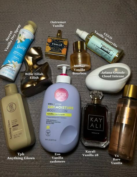 High Maintenance To Be Low Maintenance List, Vanilla Layering Perfume, How To Smell Like Vanilla And Coffee, Body Scent Combos, Vanilla Perfume Combo, Scent Layering Combo, Body Care Products Aesthetic, Perfume And Lotion Combos, Hallway Crush Aesthetic