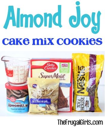 Almond Joy Cake Mix Cookies Recipe {The BEST!} - The Frugal Girls Almond Joy Fudge Recipe, Almond Joy Cake, Nestle Milk, Almond Joy Bars, Joy Cookies, Boxed Cake Mixes Recipes, Almond Joy Cookies, Chocolate Chip Pecan Cookies, Cake Mix Desserts